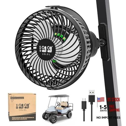 10L0L USB Golf Cart Fan – Magnetic Mount & Secure Black magnetic
