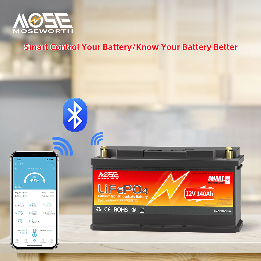 Bluetooth 12V 140Ah LiFePO4 Lithium battery Deep Cycle BMS RV Solar Off-grid NEW