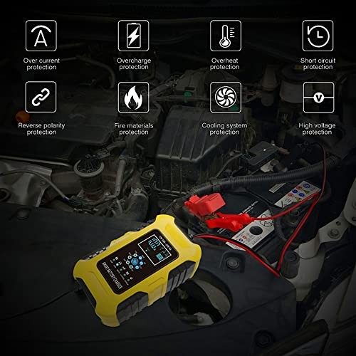 12V/24V 10-Amp Car Battery Quick Charger for Wet/GEL/SLA/LiFePO4/Lead-Acid/AGM