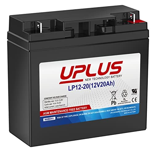 UPLUS LP12-20 12V 20Ah AGM Battery, Rechargeable SLA Deep LP12-20 (12V 20Ah)