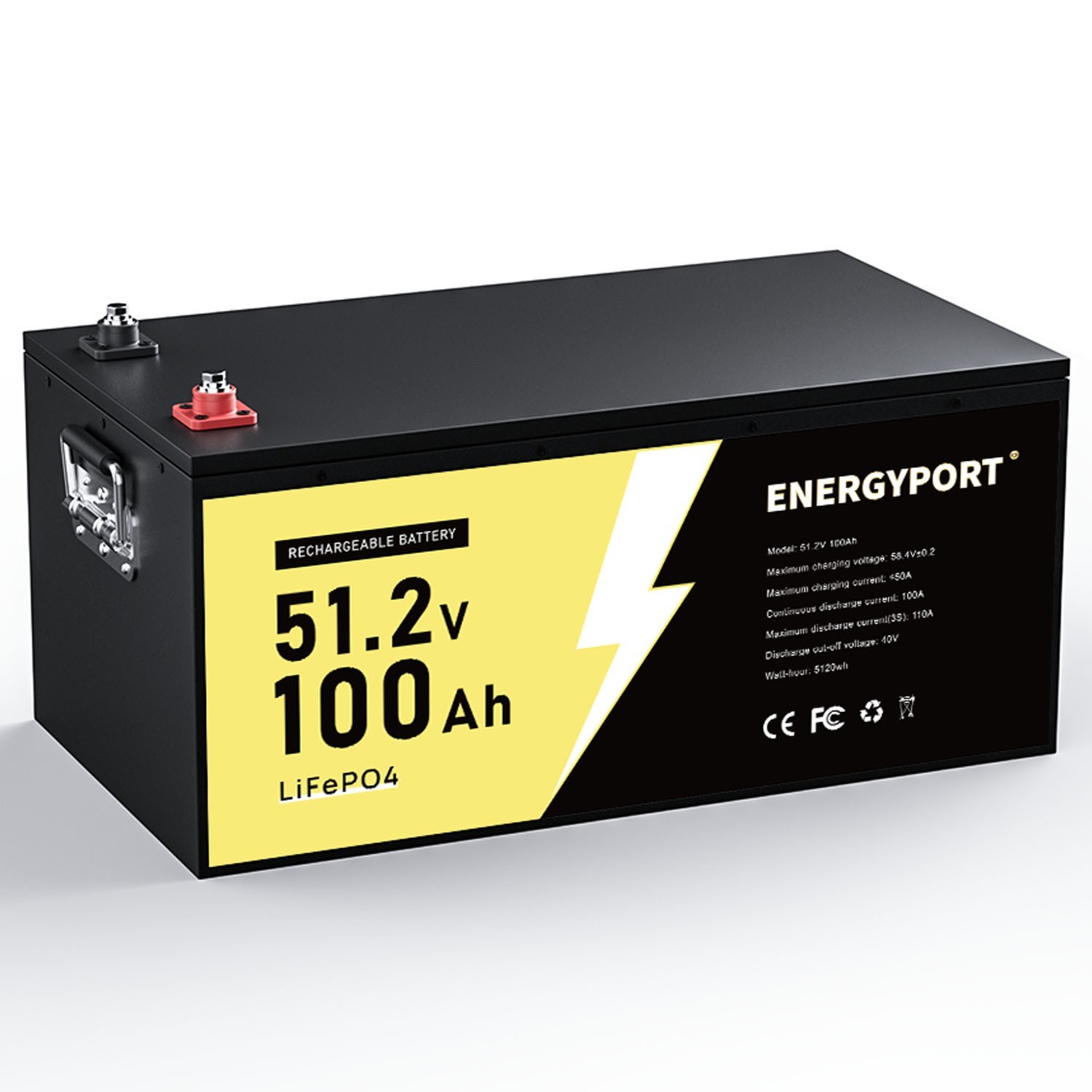 48V 100Ah LiFePO4 Lithium Battery 5120Wh Built-in BMS Deep Cycle For Golf Carts