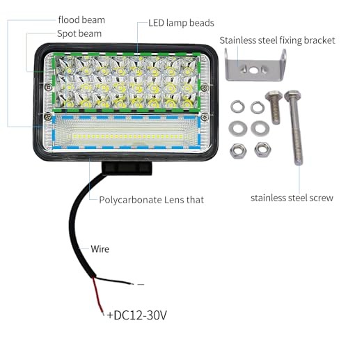 LED Tractor Work Lights 2Pcs Approx 6.7Inch Heavy Equipment Approx 6.7 inch