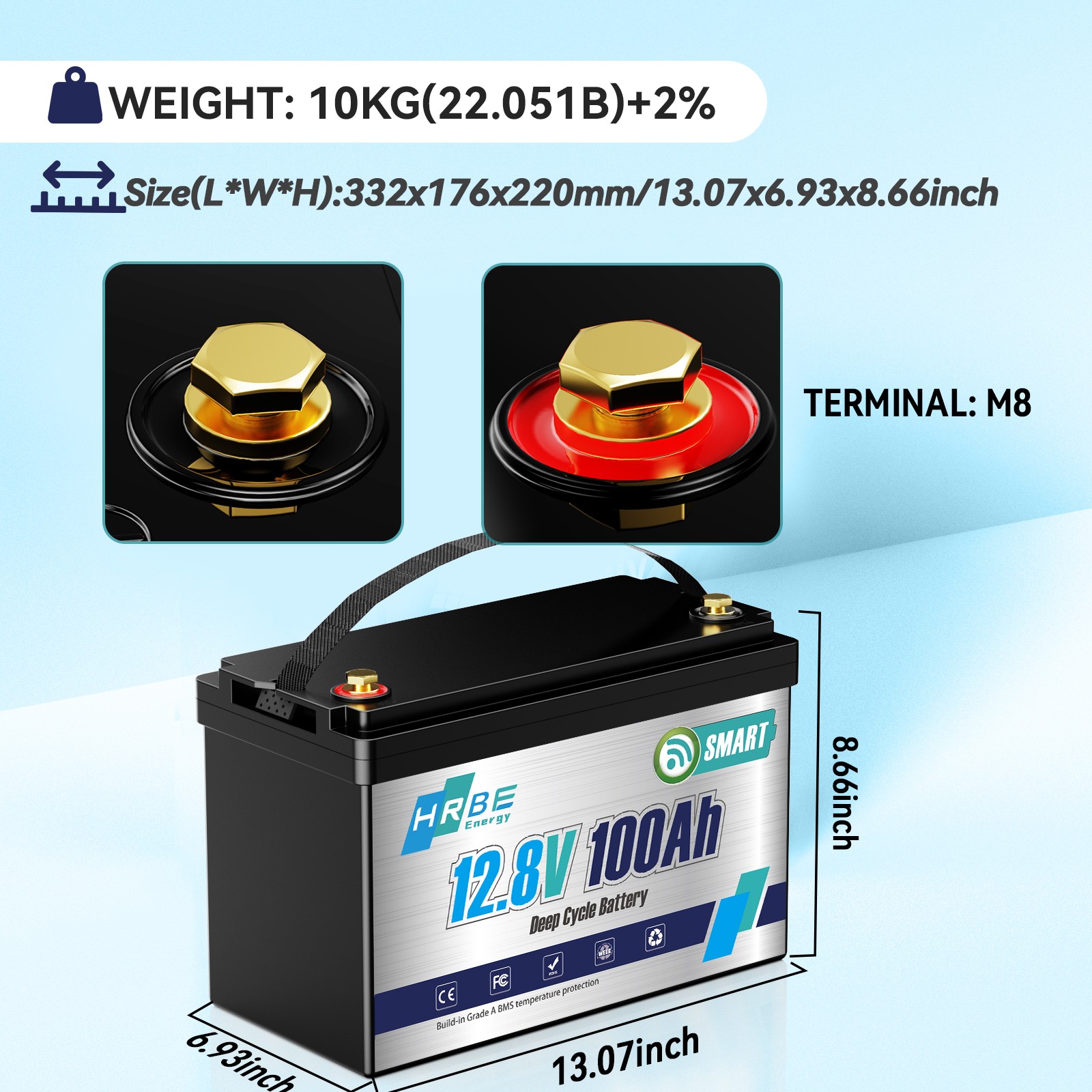 12V 100Ah 200Ah 300Ah 400Ah Lithium LiFePO4 Battery 24V / 36V / 48V For RV Home