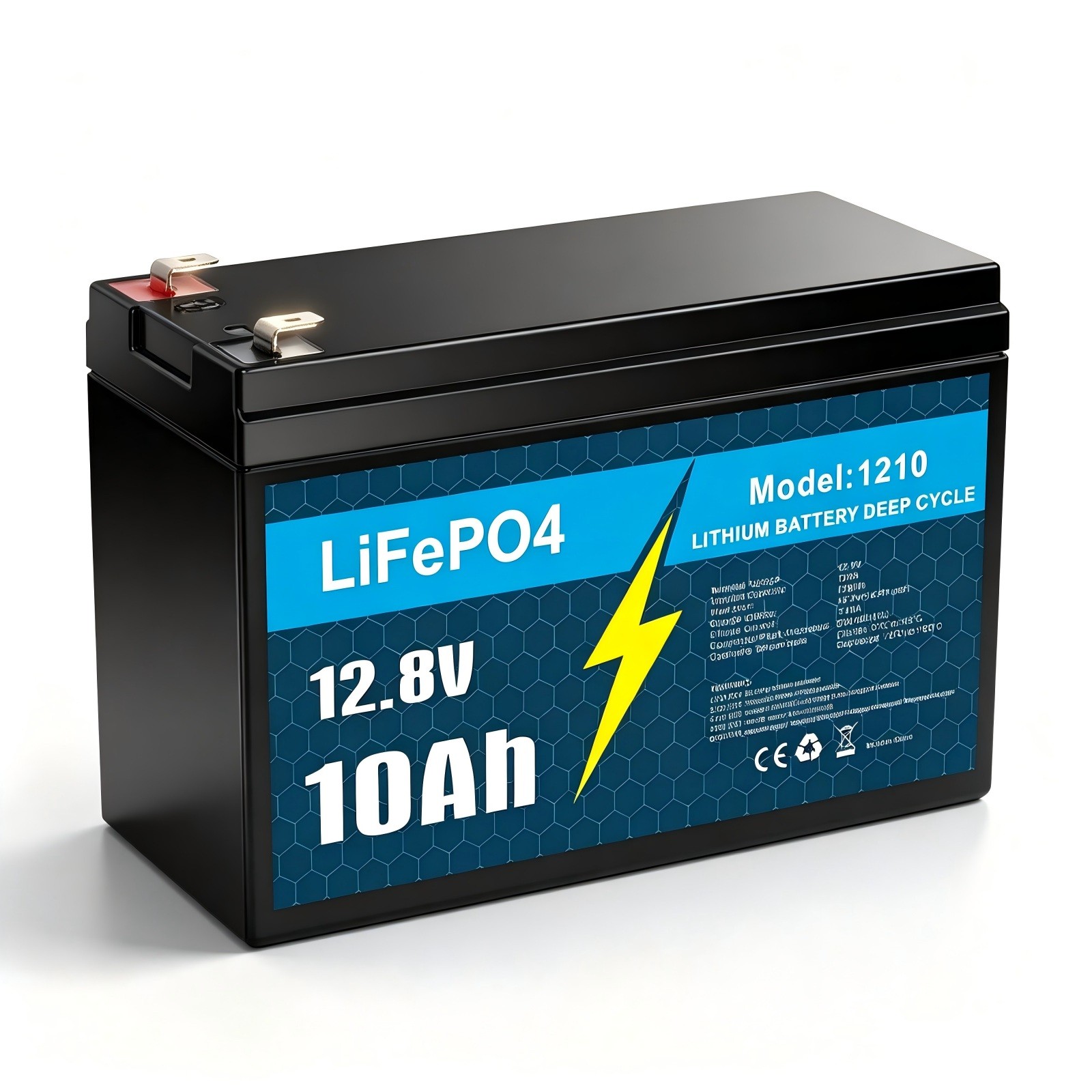 12V 10Ah LiFePO4 Lithium Battery, Deep Cycle, for UPS, Fish Finder