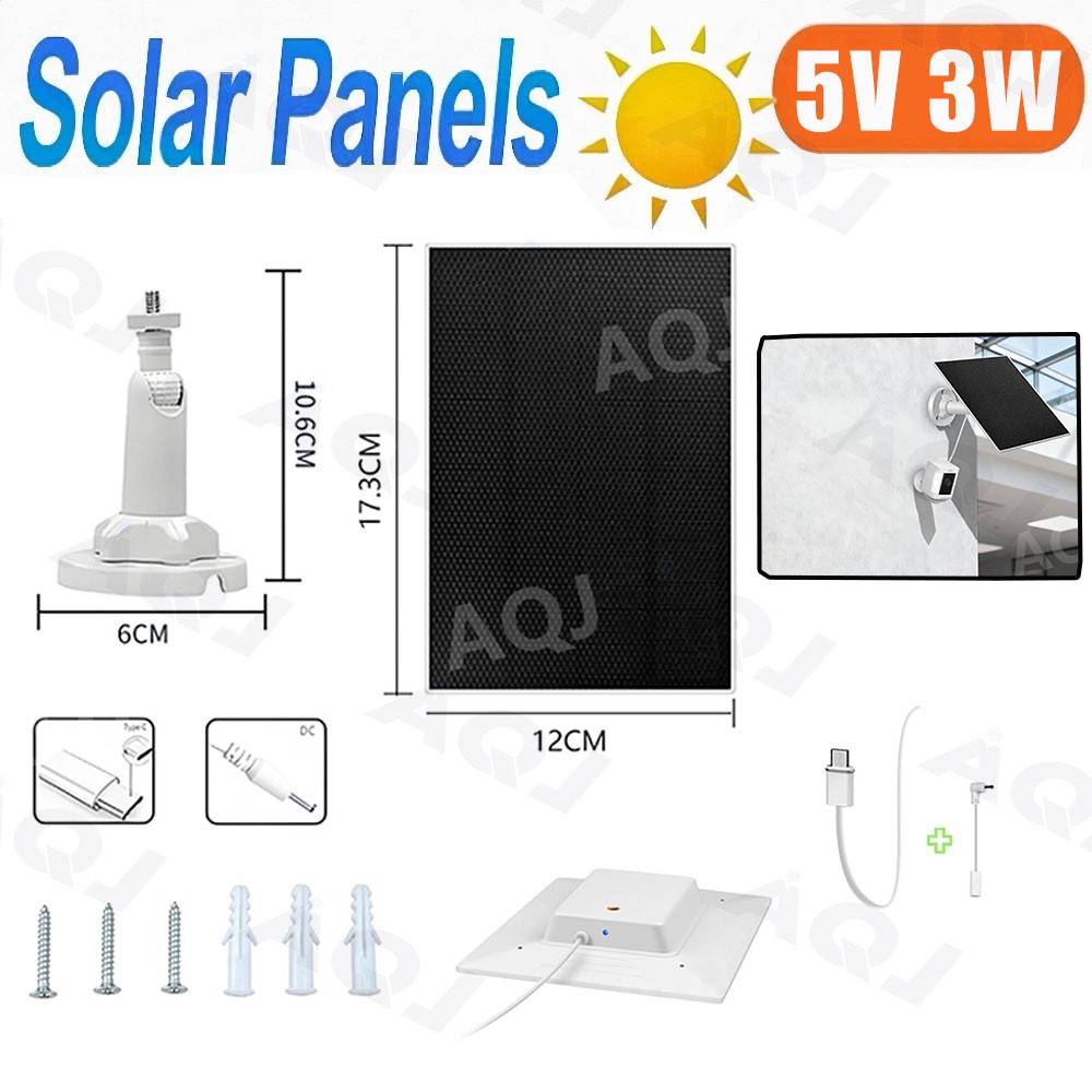 Solar Panel USB Power Charging for Ring Camera Doorbell Outdoor Battery Charger
