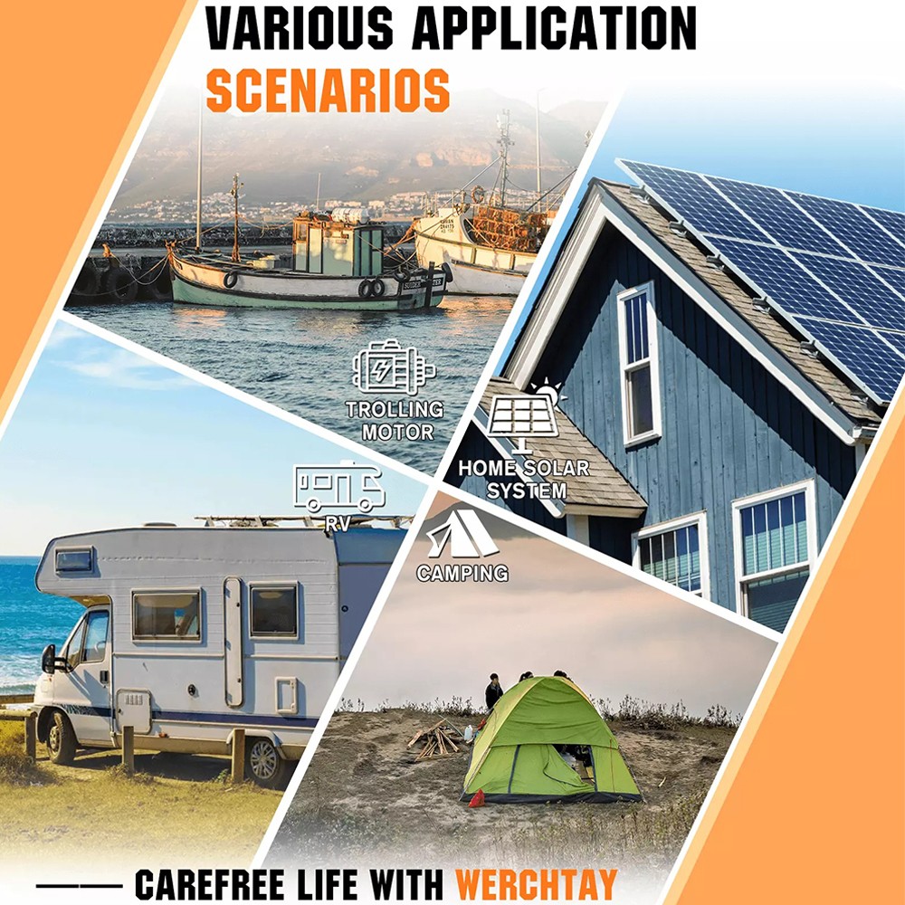 NEW 200Ah 12V LiFePO4 Lithium Battery 2560Wh Built-in BMS 15000+ Deep Cycle