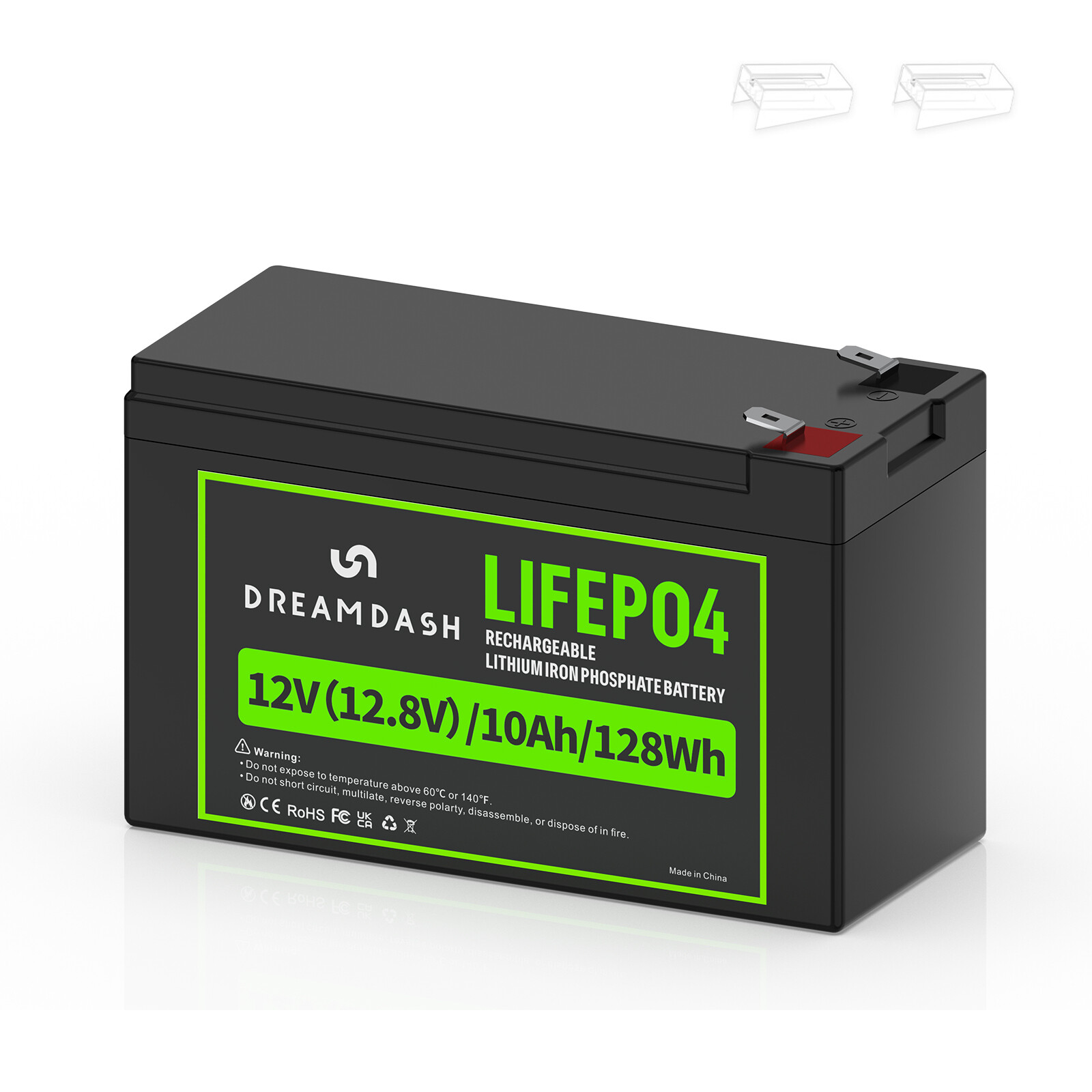 4/2X Lithium Battery 12V 10Ah LiFePO4 Battery 12V Deep Cycle BMS Rechargeable