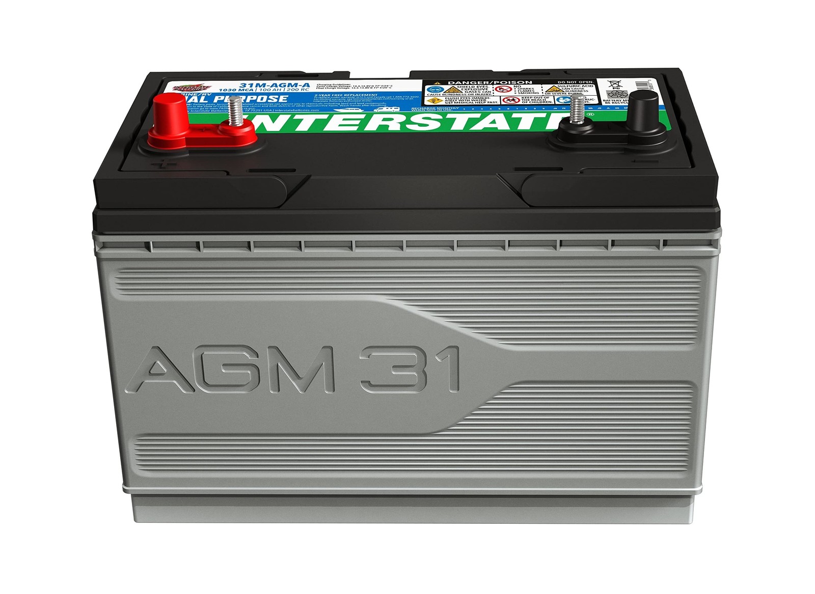 Interstate Batteries Marine/RV Battery 12V 100Ah 825CCA Dual Purpose Power Pu…