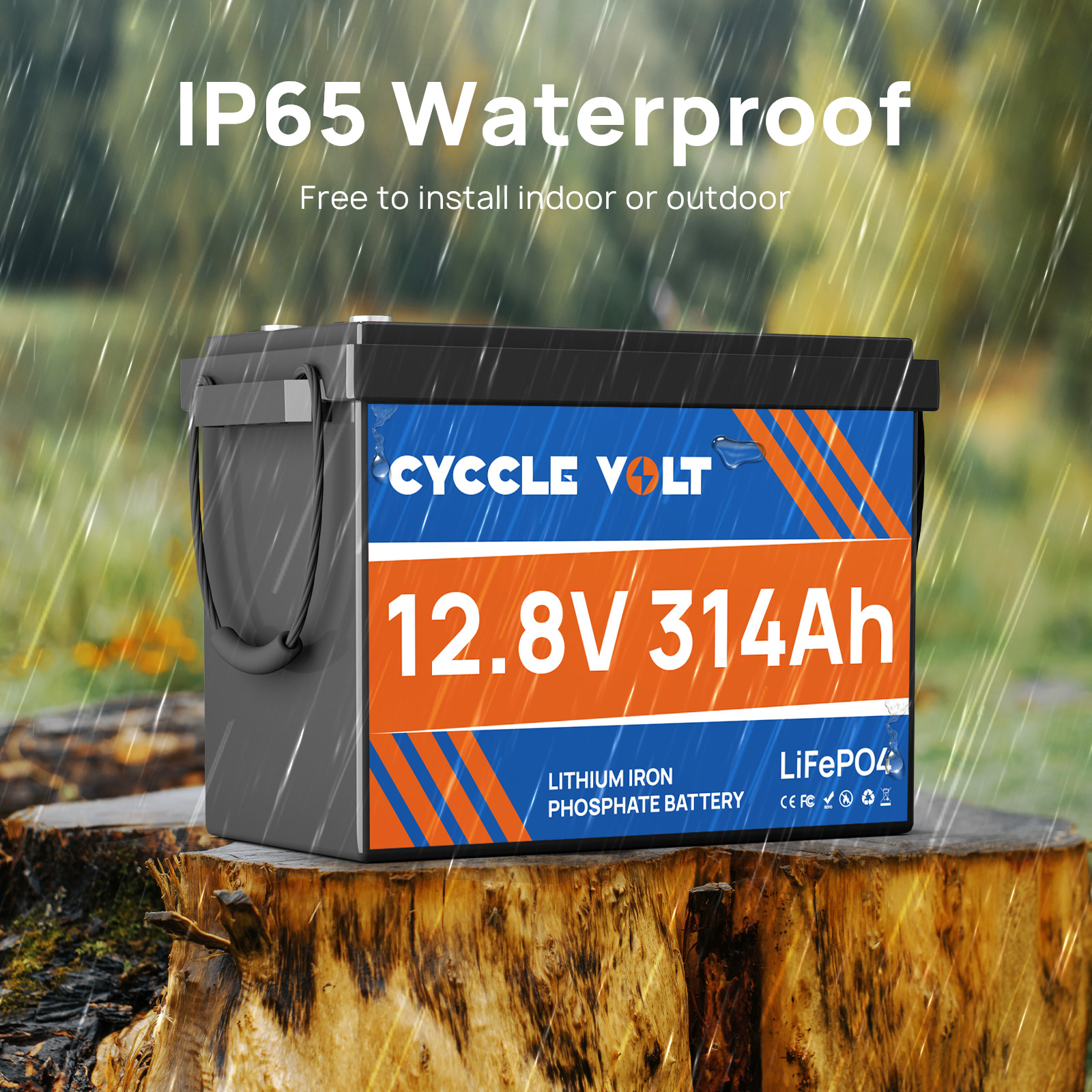 12V 300Ah Deep Cycle LiFePO4 Lithium Battery 200A BMS for RV Solar Boat Off-grid