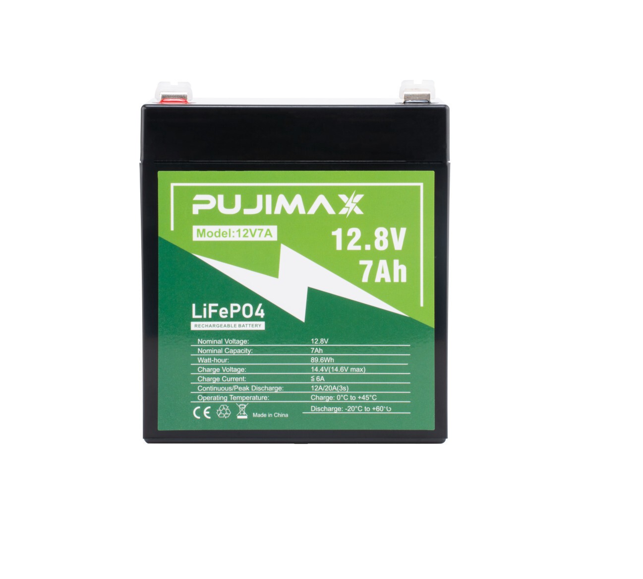 12.8V 7Ah LiFePO4 Battery Rechargeable Lithium Iron for Motorcycle Scooter ATV
