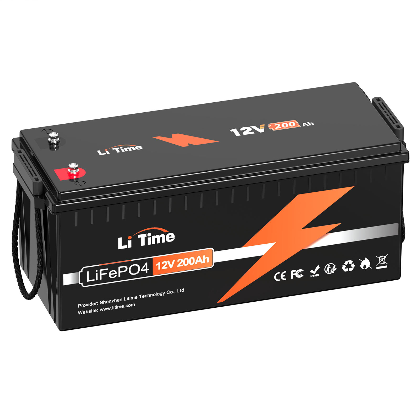 Litime LiFePO4 12V 200Ah Lithium Battery 2560Wh for RV Solar Trolling Motor
