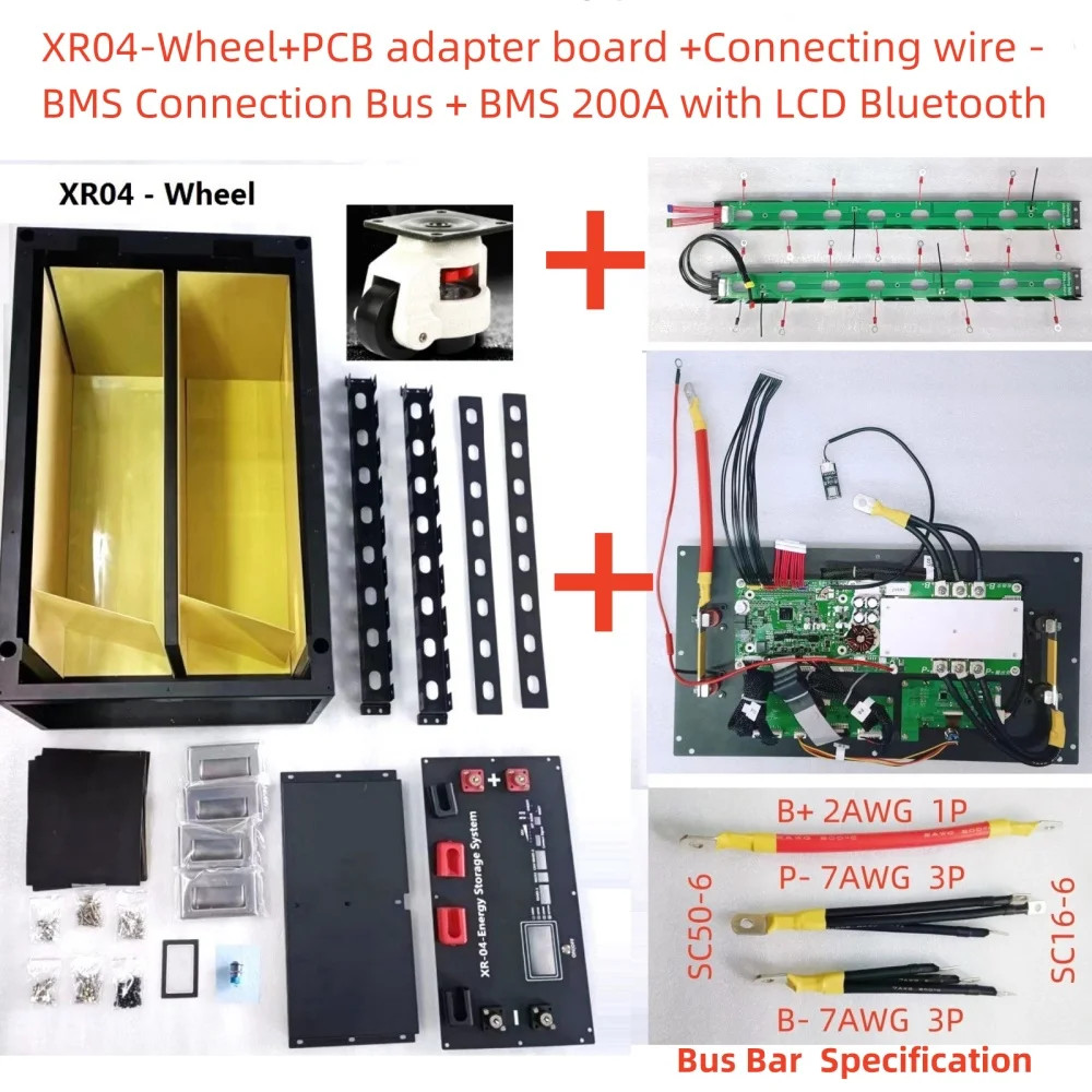 JBD BMS Power Box LiFePO4 Battery Case Stacked Solar Home Energy Storage 16S 51.