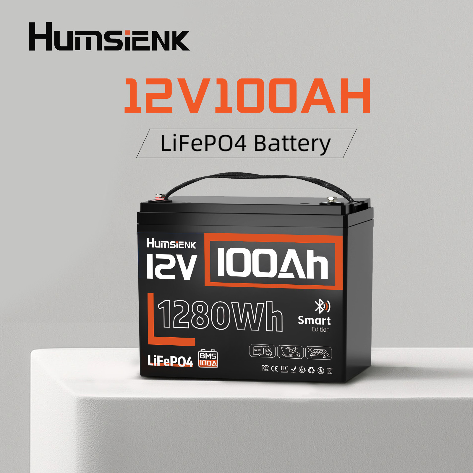 3Pack 3840Wh 12V 100Ah Bluetooth LiFePO4 Lithium Battery 100A BMS Group24 Yacht