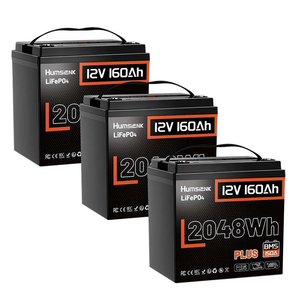 1/2/3/4Pack 12V 160Ah Plus LiFePO4 Battery 150A Low-Temp Protection BMS Solar RV