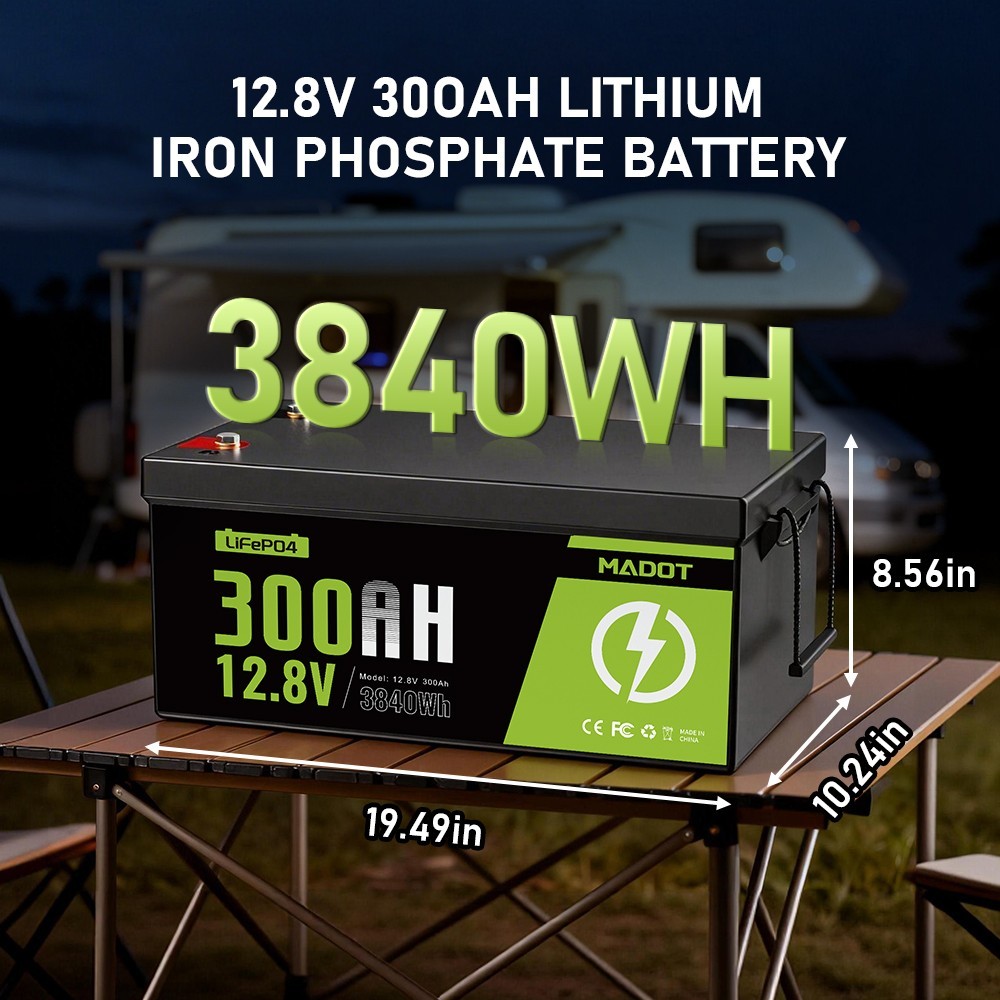 12V 100Ah 200Ah 300Ah LiFePO4 Lithium Battery BMS for RV Solar Trolling Motor