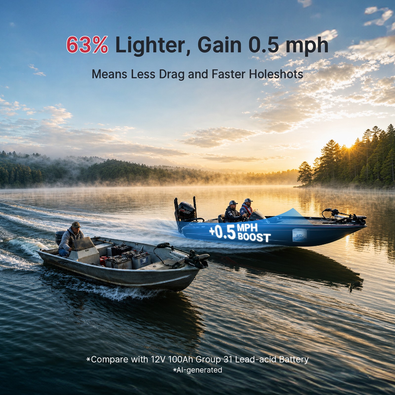 Redodo 12V 120Ah Group 24 Trolling Motor Bluetooth Lithium Battery 1536Wh for RV