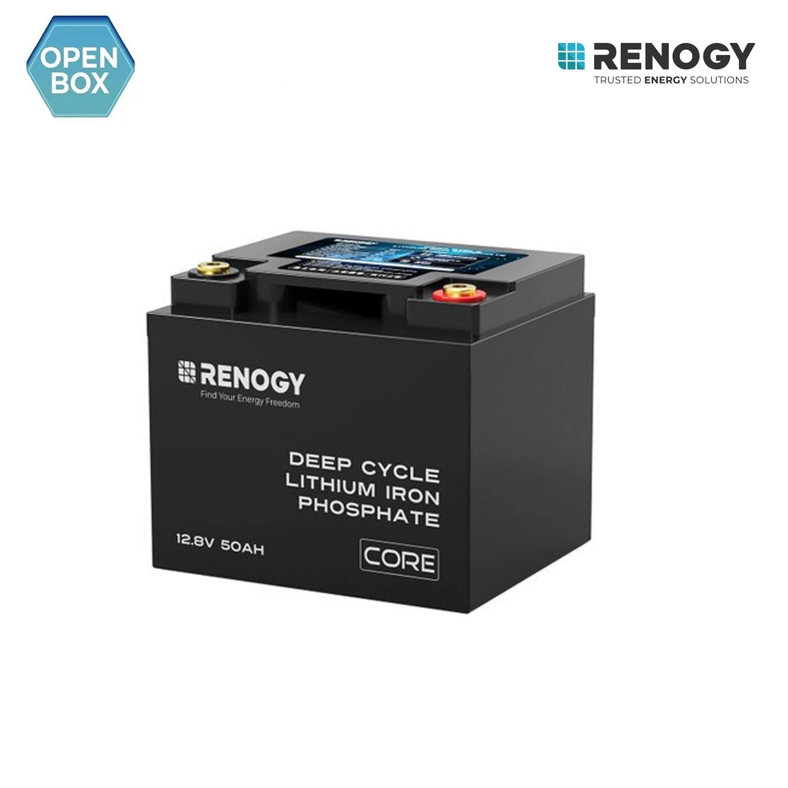 Open Box Renogy 12V 50Ah Deep Cycle Lithium Iron Phosphate Battery IP65