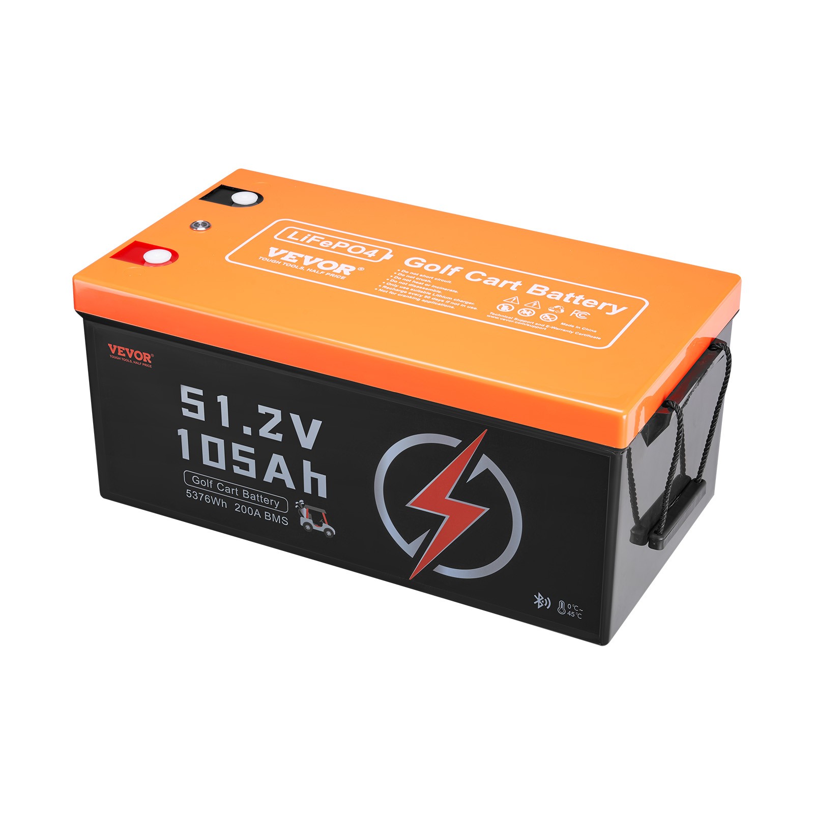 VEVOR 36/48V 105Ah Golf Cart Lithium Battery 20A Charger LCD Touch Monitor