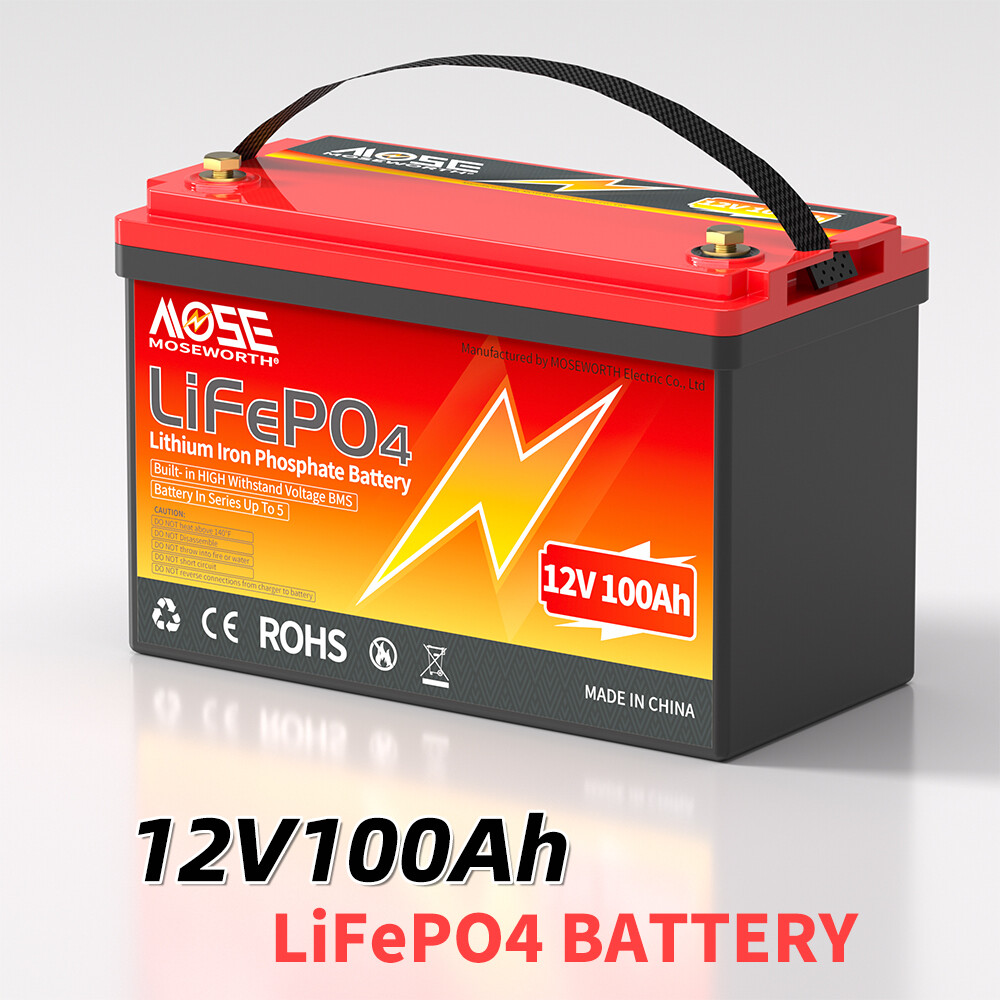 1/2/3 Pack 12V 100Ah LiFePO4 Lithium Battery Deep Cycle BMS for RV Solar Marine