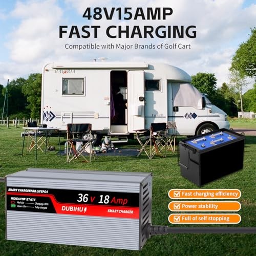 43.8V 18A LifePo4 Lithium Battery Charger Smart Golf Cart, RV & 36V Motor