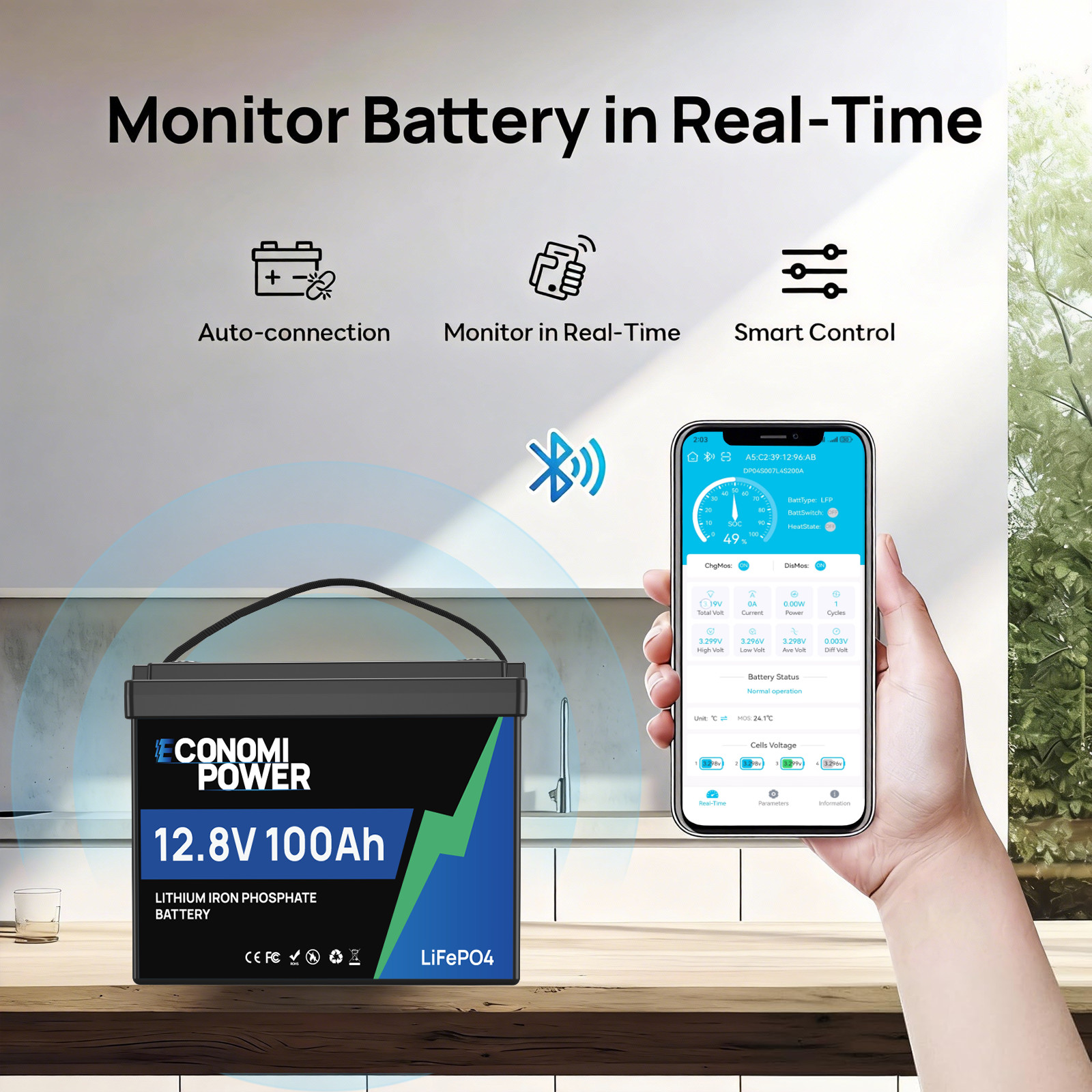 12V 100Ah LiFePO4 Deep Cycle Lithium Battery 100A BMS RV Solar Camping Off-Grid