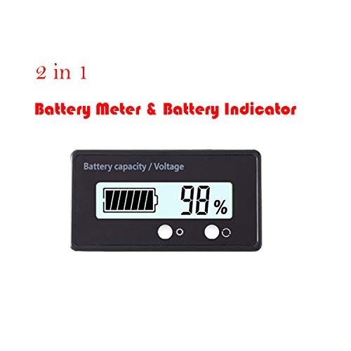 12V 24V 36V 48V 72V 84V Battery Meter, Battery Capacity Voltage Monitor White