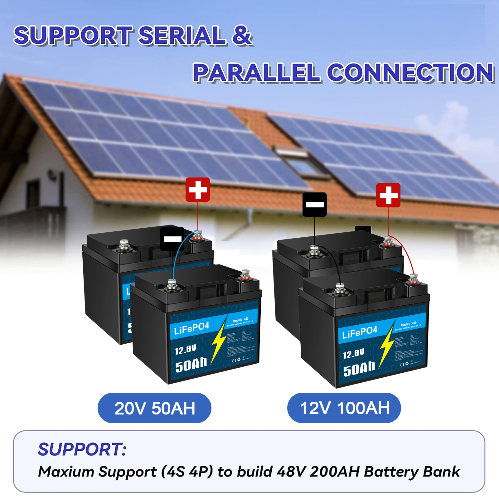 12V LiFePO4 Battery 50Ah 30Ah 20A 10Ah with BMS for RV Trolling Motor Marine