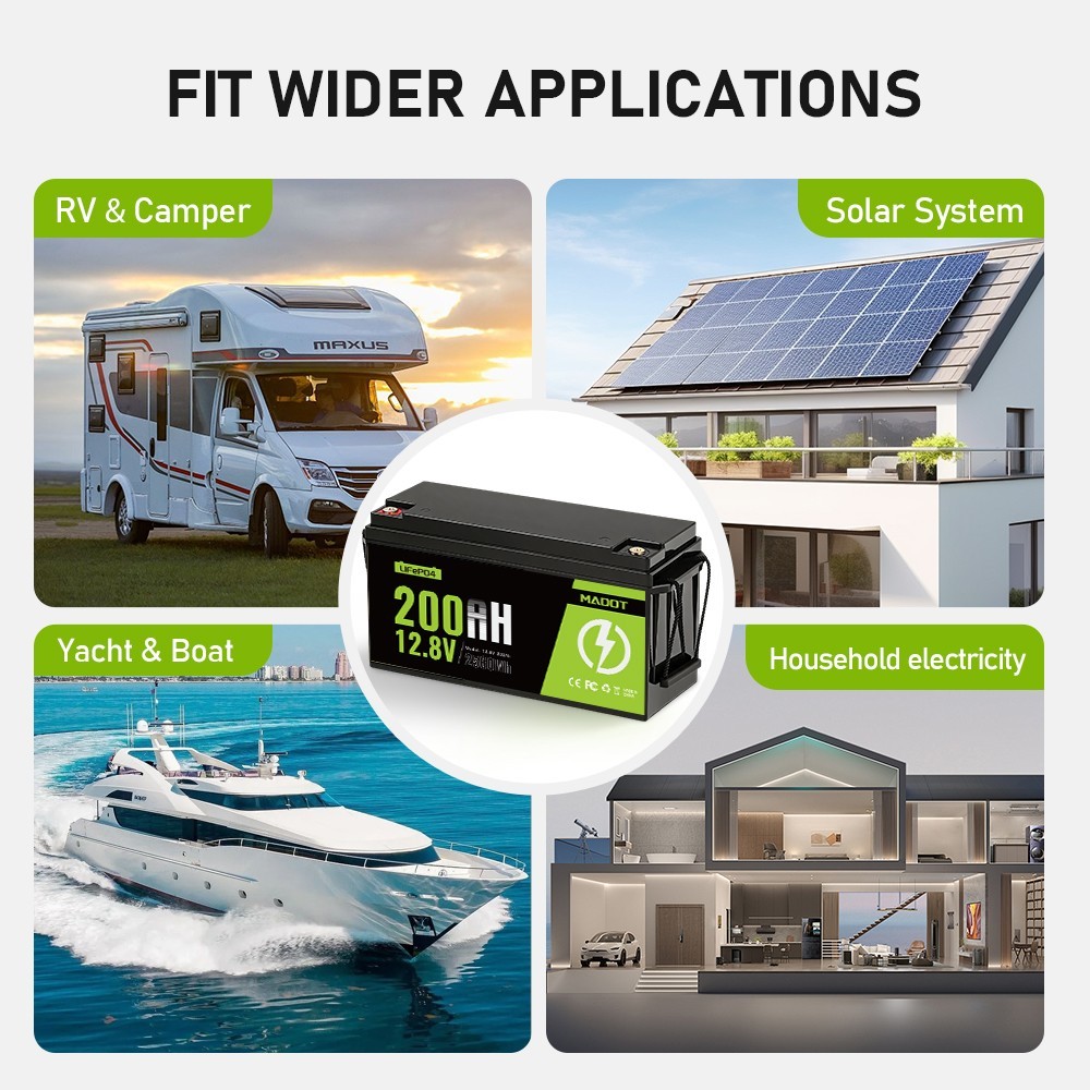 12V 100Ah 200Ah 300Ah LiFePO4 Lithium Battery BMS for RV Solar Trolling Motor