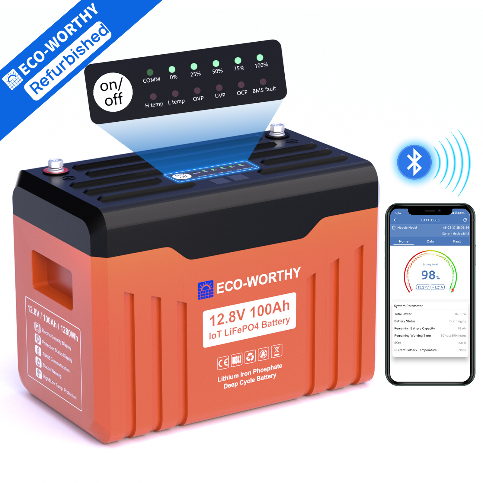 ECO-WORTHY 12V 100AH LiFePO4 Lithium Battery Newsletter for RV Solar Panel
