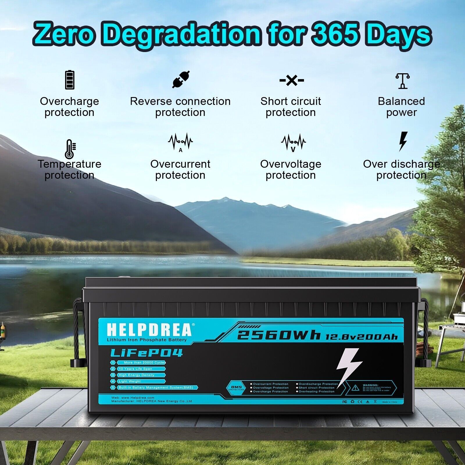 12V 20Ah 50Ah 100Ah 200Ah LiFePO4 Lithium Battery for RV Motor Solar Off-grid