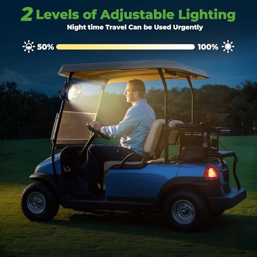Golf Cart Fan for All Golf Carts with 56Hrs Runtime – 8000mAh Battery, 3 Blue