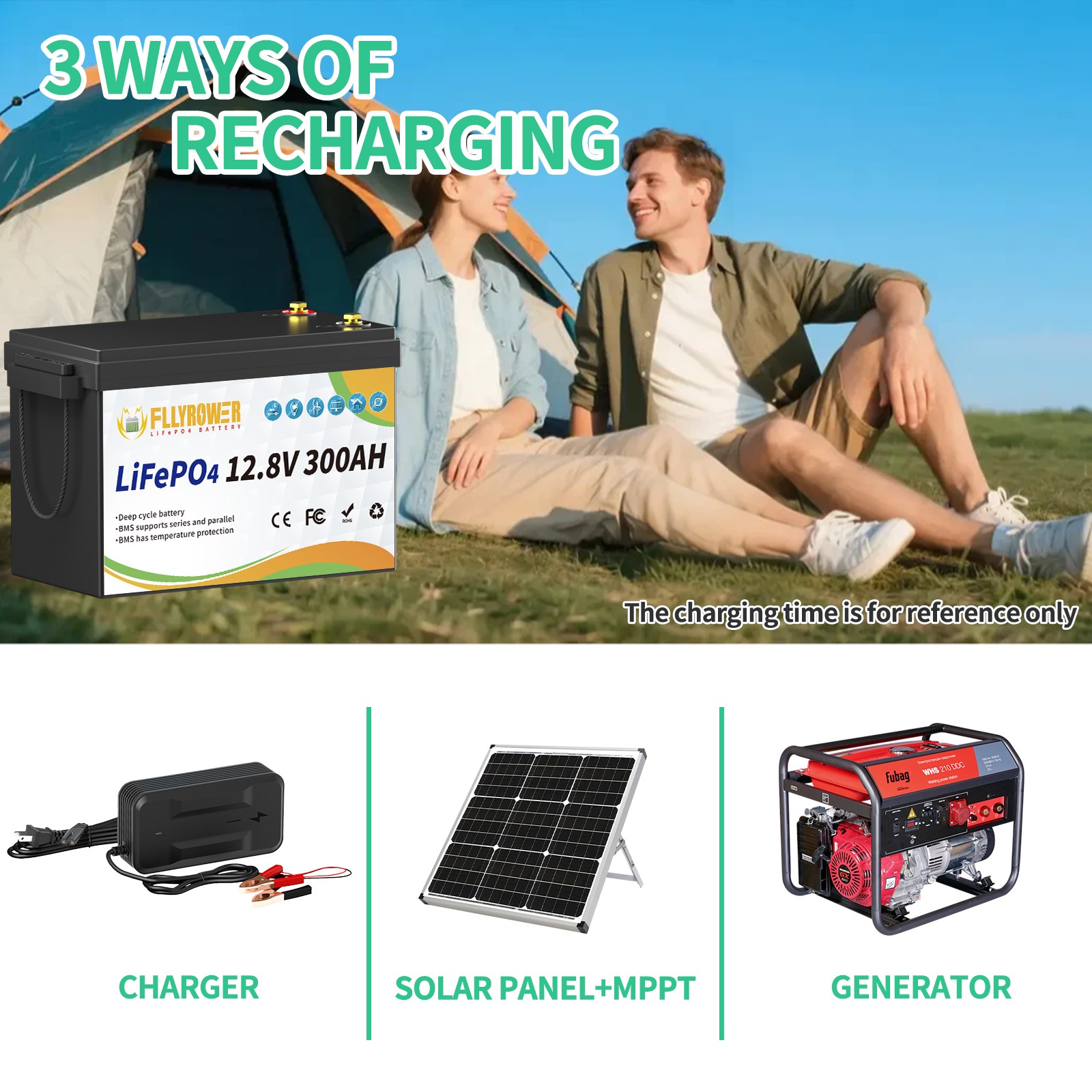 16PC 12V 300Ah LiFePO4 Battery Deep Cycle Lithium Battery 200A BMS RV Solar Boat