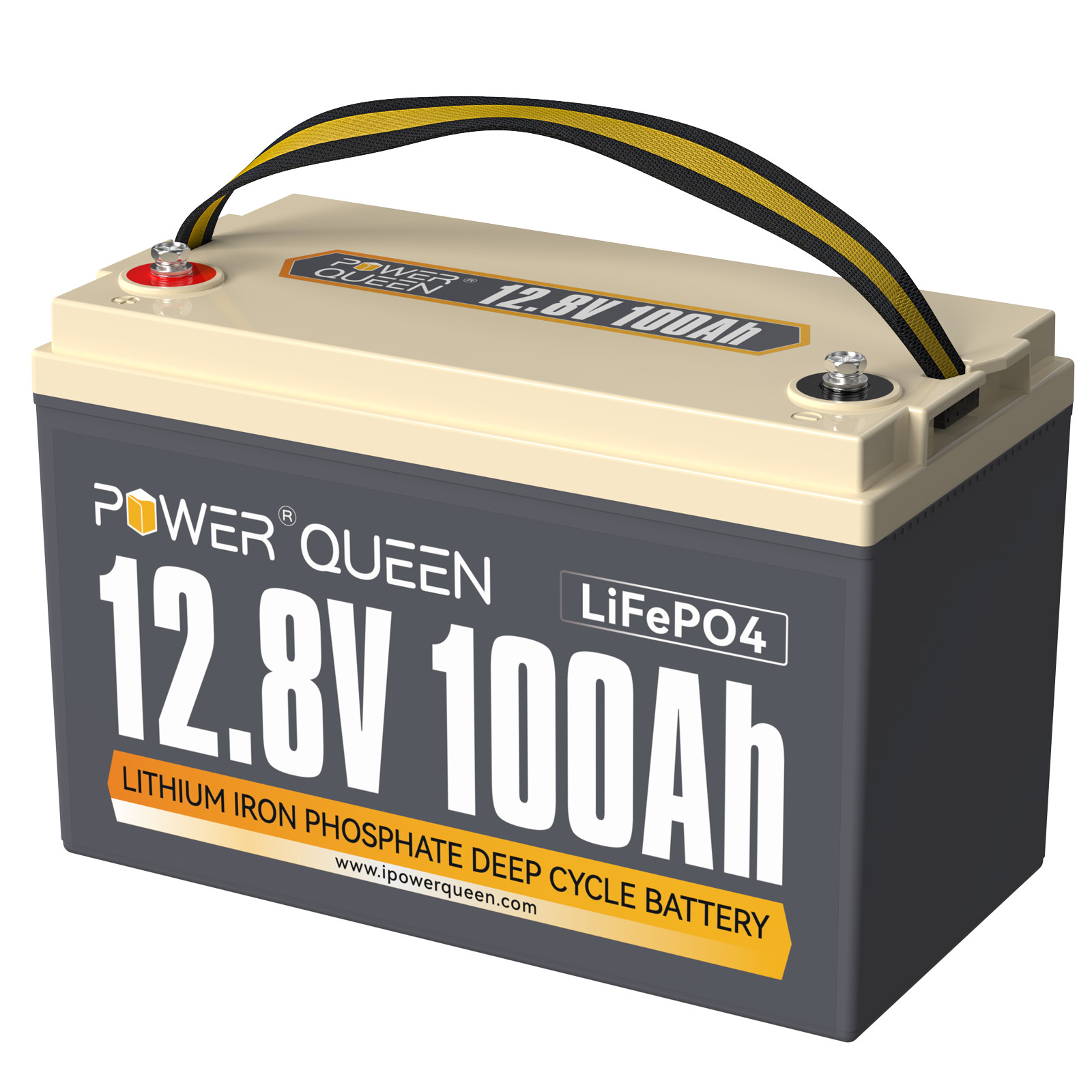 Power Queen 12V 100Ah LiFePO4 Lithium Battery Deep Cycle BMS for Solar RV Boat