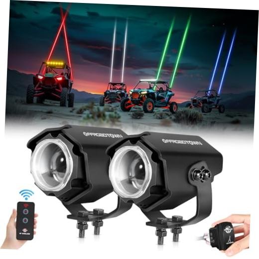 Whipless LED Whip Light with Switch & Remote LED Pods Chase Light Antenna RGBW