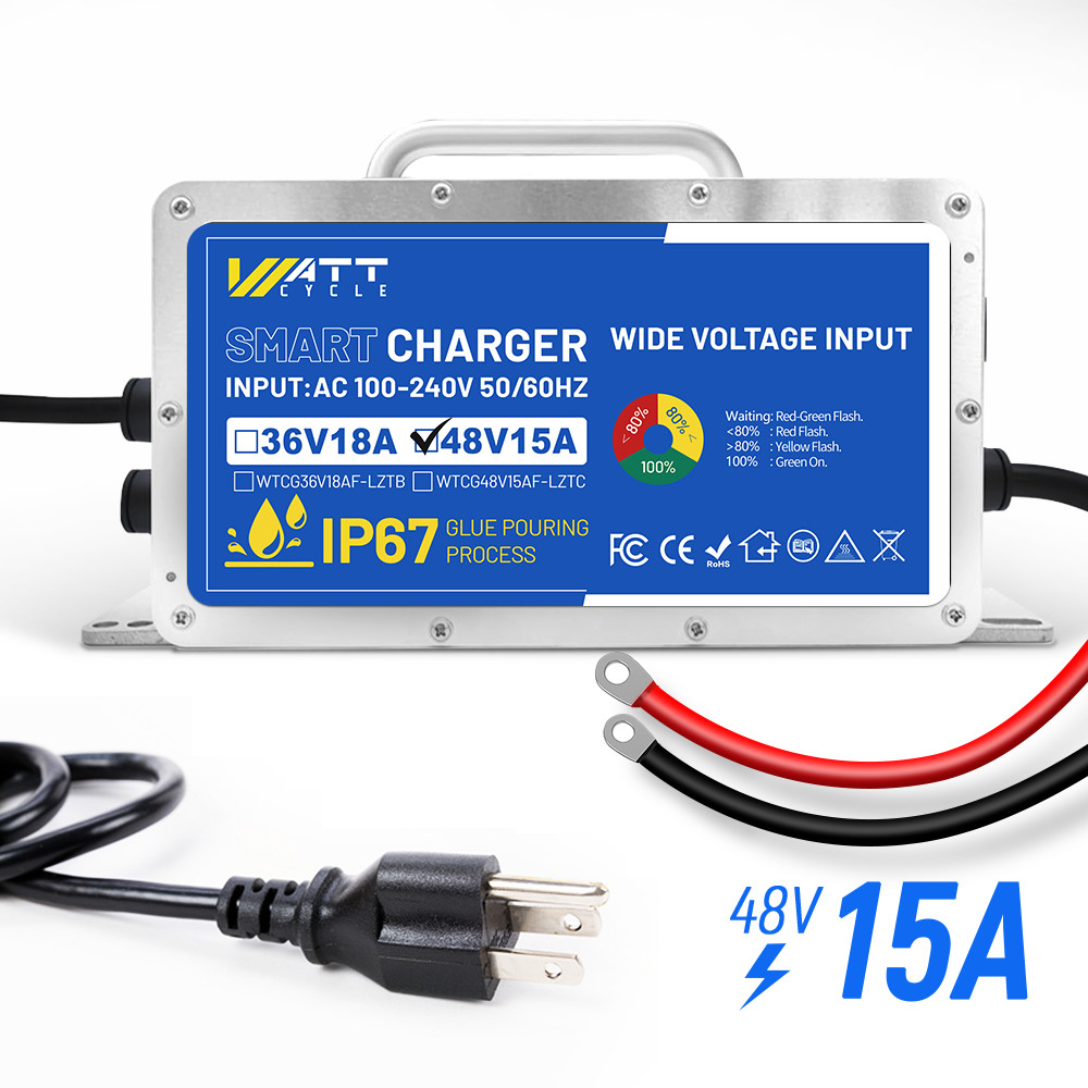 WattCycle 48V 100Ah LiFePO4 Golf Cart Battery Bluetooth + 15A Charger Included