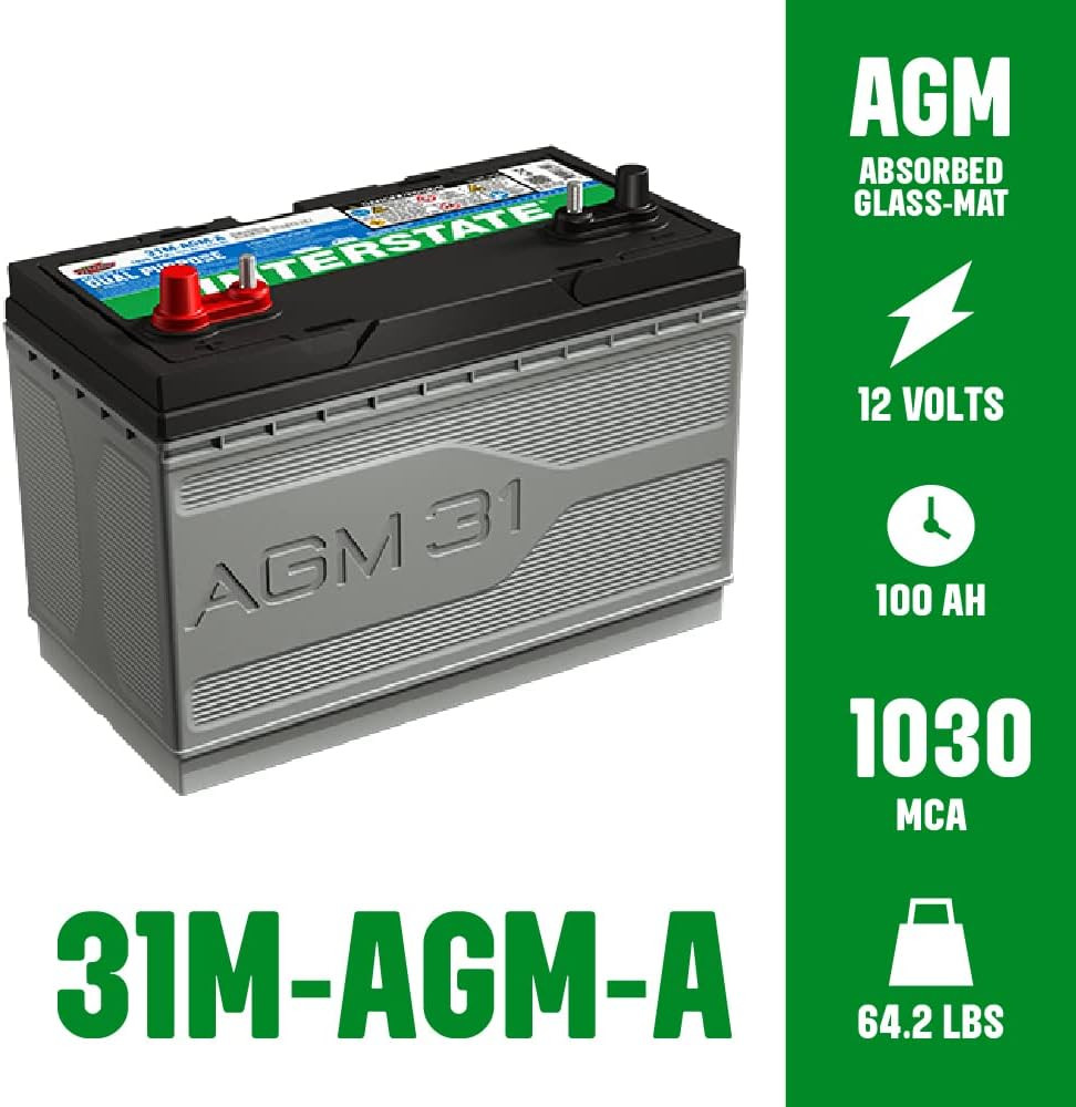 Marine/Rv Battery 12V 100Ah 825CCA Dual Purpose Power Pure Lead AGM RV & Marine