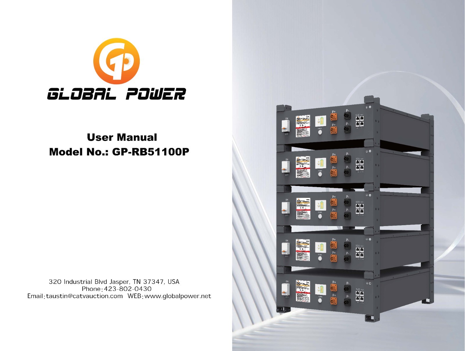 Global Power 51.2V LiFePO4 100Ah Battery 5.1kWh Rack Mount Solar UL Approved