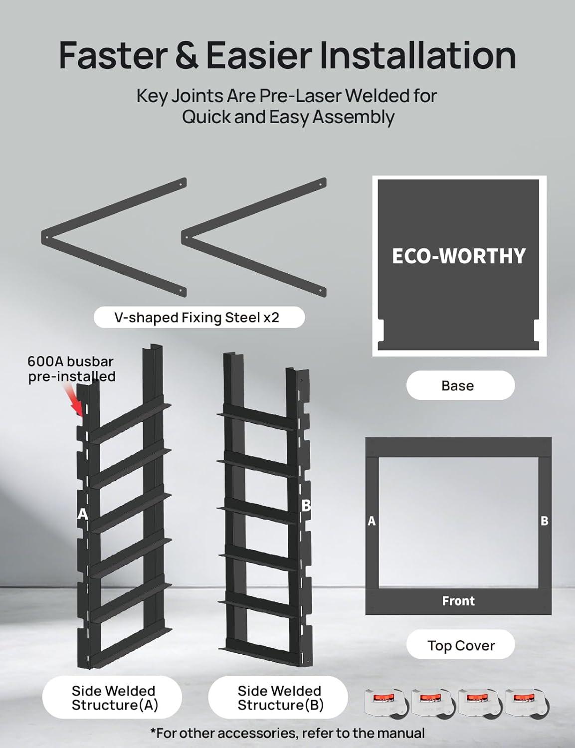 RACK6 V2, 6-Layer Server Rack with 600A Busbar, Compatible with All Rack Batter