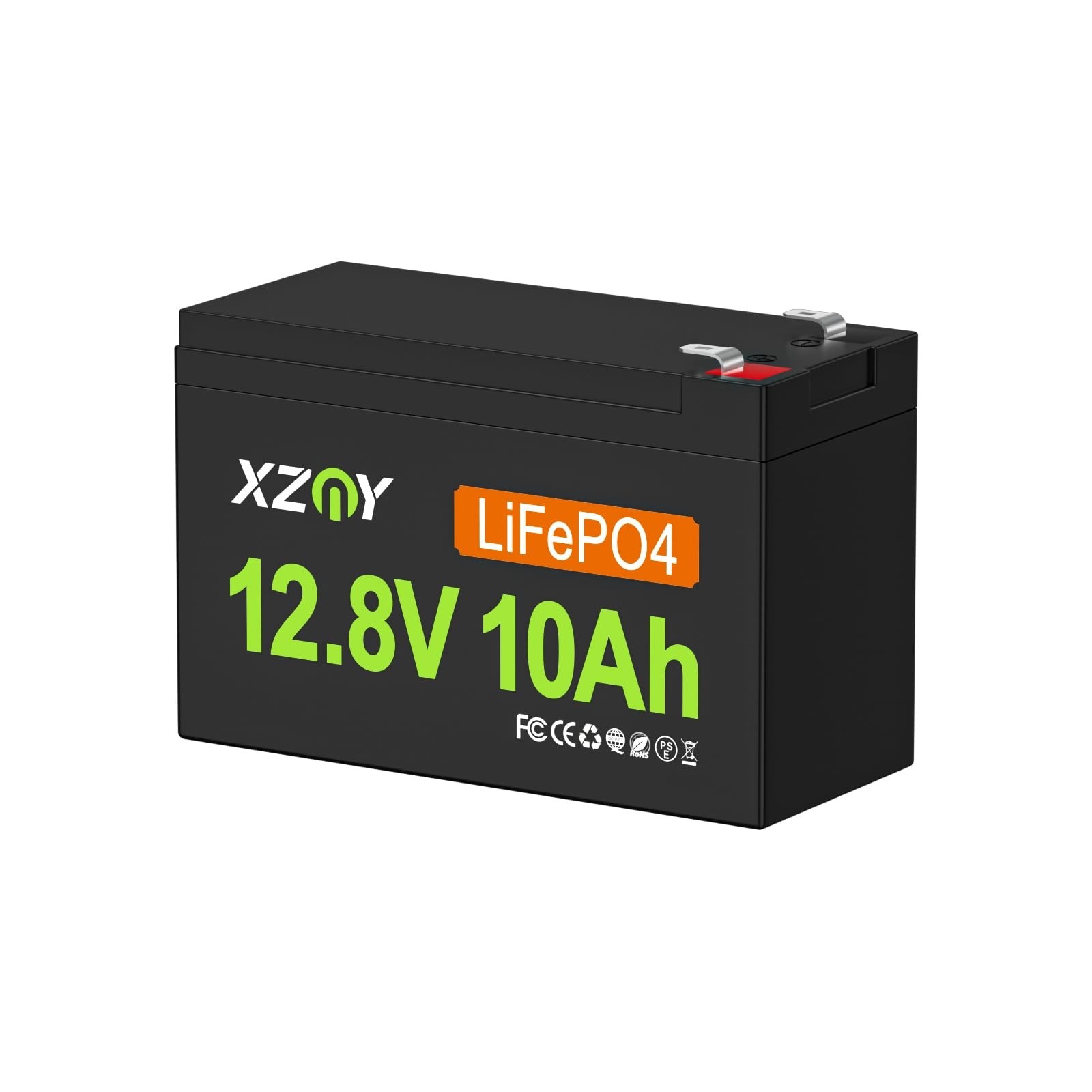 12V 10Ah LiFePO4 Battery, 5000+ Deep Cycles & 10-Year Lifetime, Lightweight L…