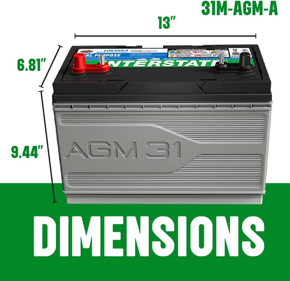 Marine/Rv Battery 12V 100Ah 825CCA Dual Purpose Power Pure Lead AGM RV & Marine