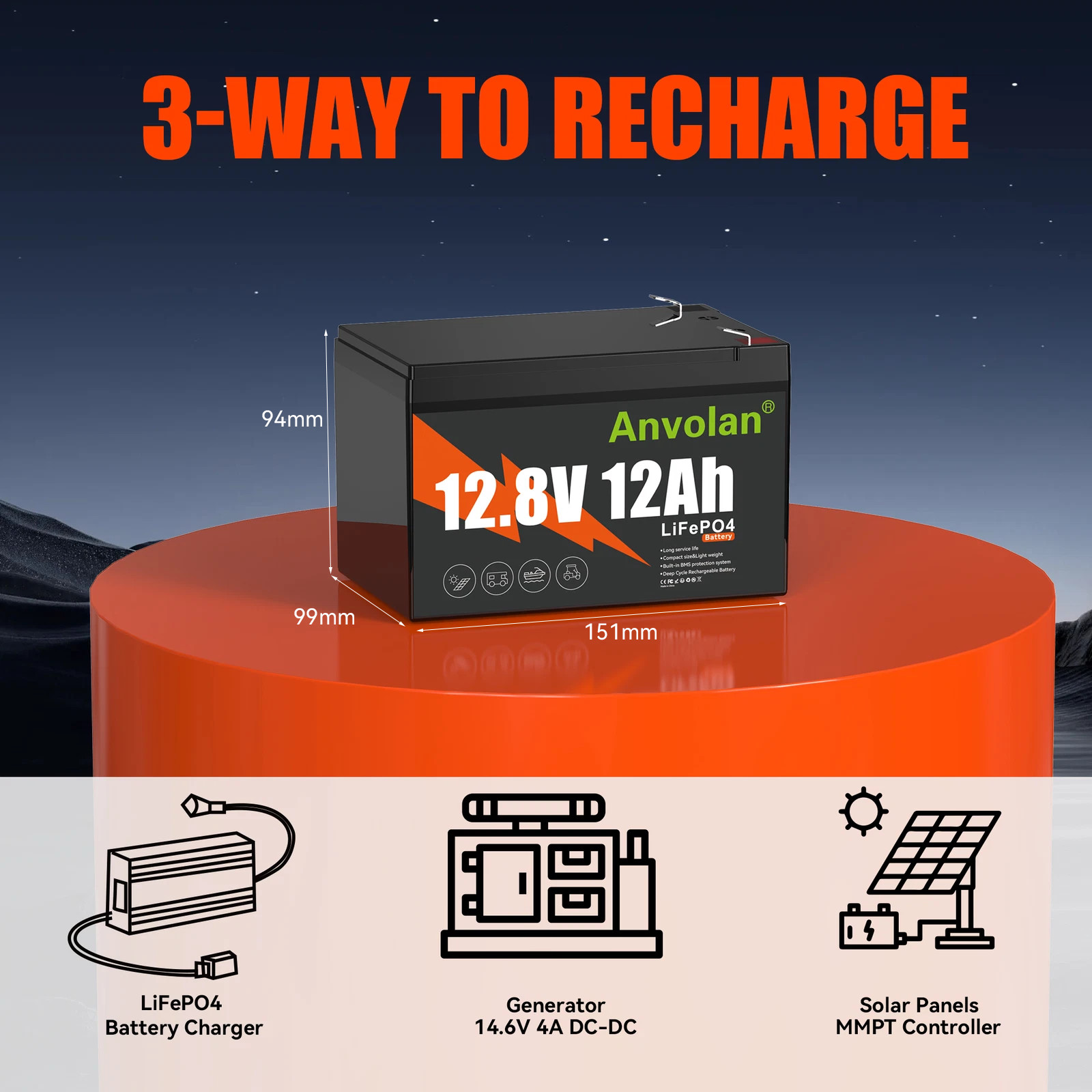 2X 12V 12Ah LiFePO4 Lithium Battery Deep Cycle BMS Solar Camping Fish Finder