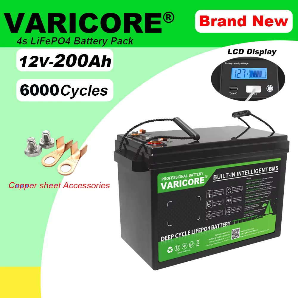 12.8V 200Ah LiFePO4 battery with 12V 4string BMS Protect For RV Campers Golf Car