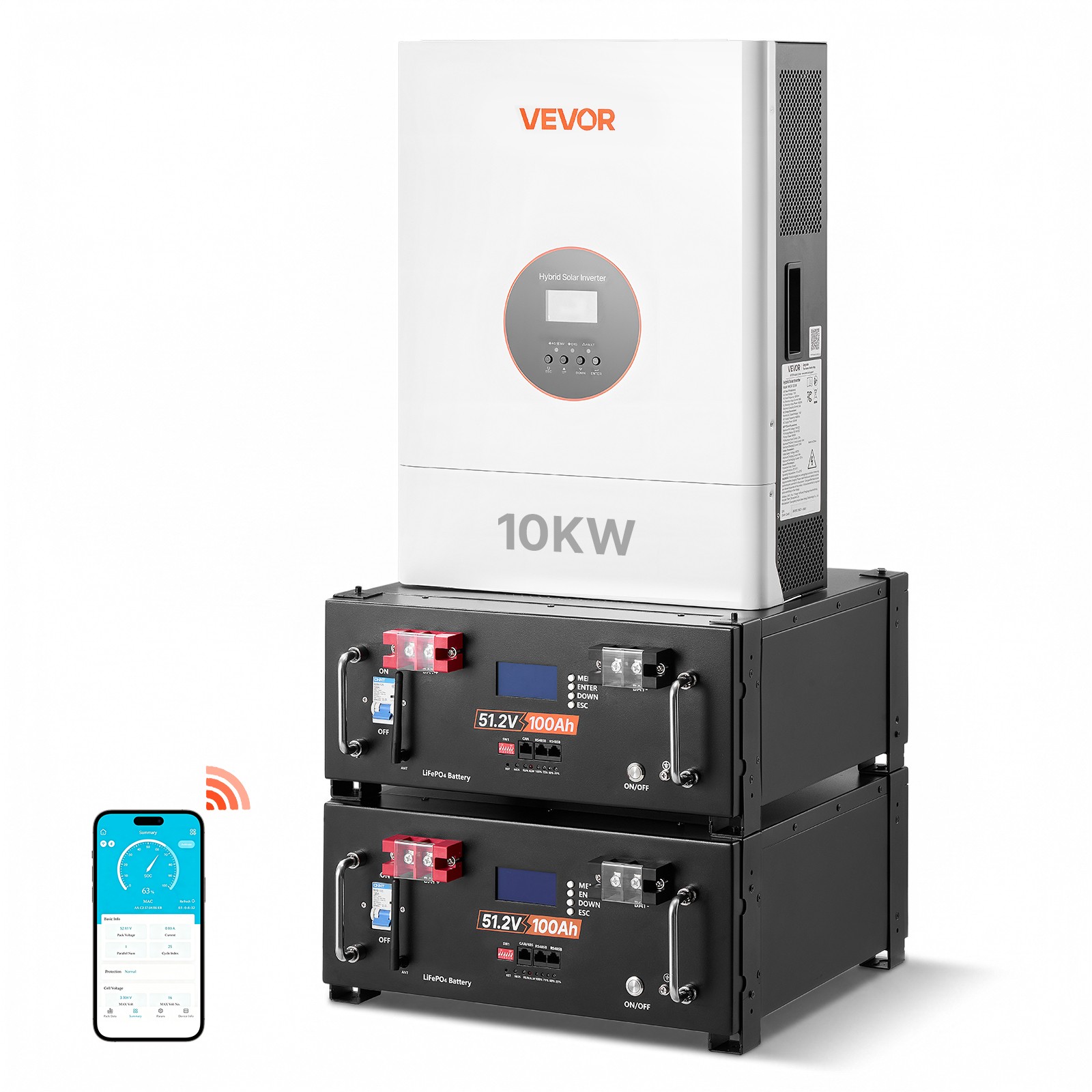 VEVOR Home Power Station Backup Power 5120Wh LiFePO4 Lithium AC 10000W Inverter