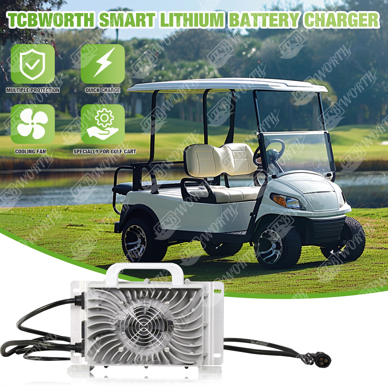 36V 105Ah Golf Cart LiFePO4 Battery 200A BMS Bluetooth for Yamaha EZGO Club Cart