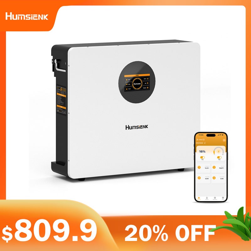 5.12 kWh 48V 100Ah Wall Mount LiFePO4 Battery Active Balance Home Off-Grid RVs