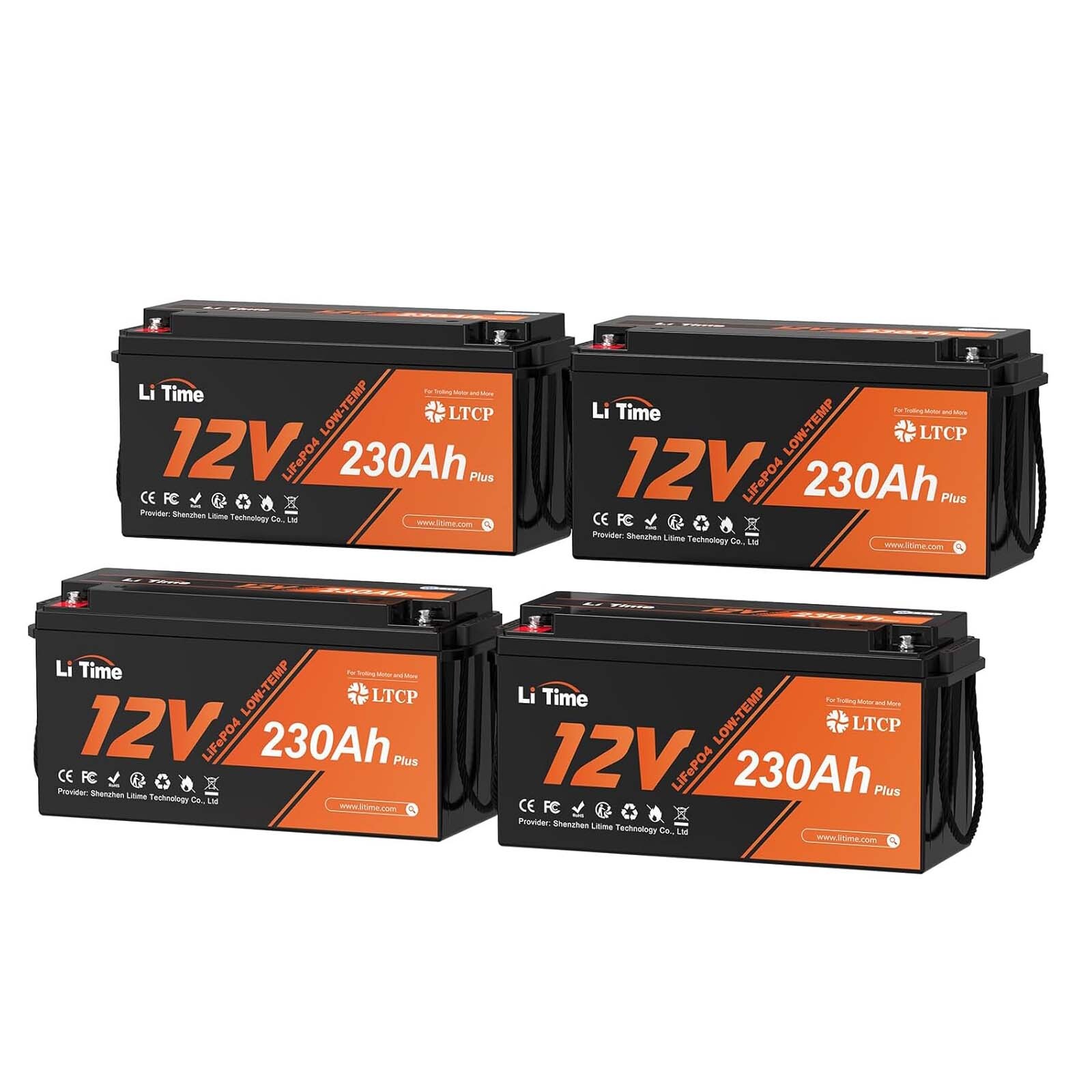 Litime 2/3/4Pack 12V 230Ah Low-Temp Protection LiFePO4 Lithium Battery 200A BMS