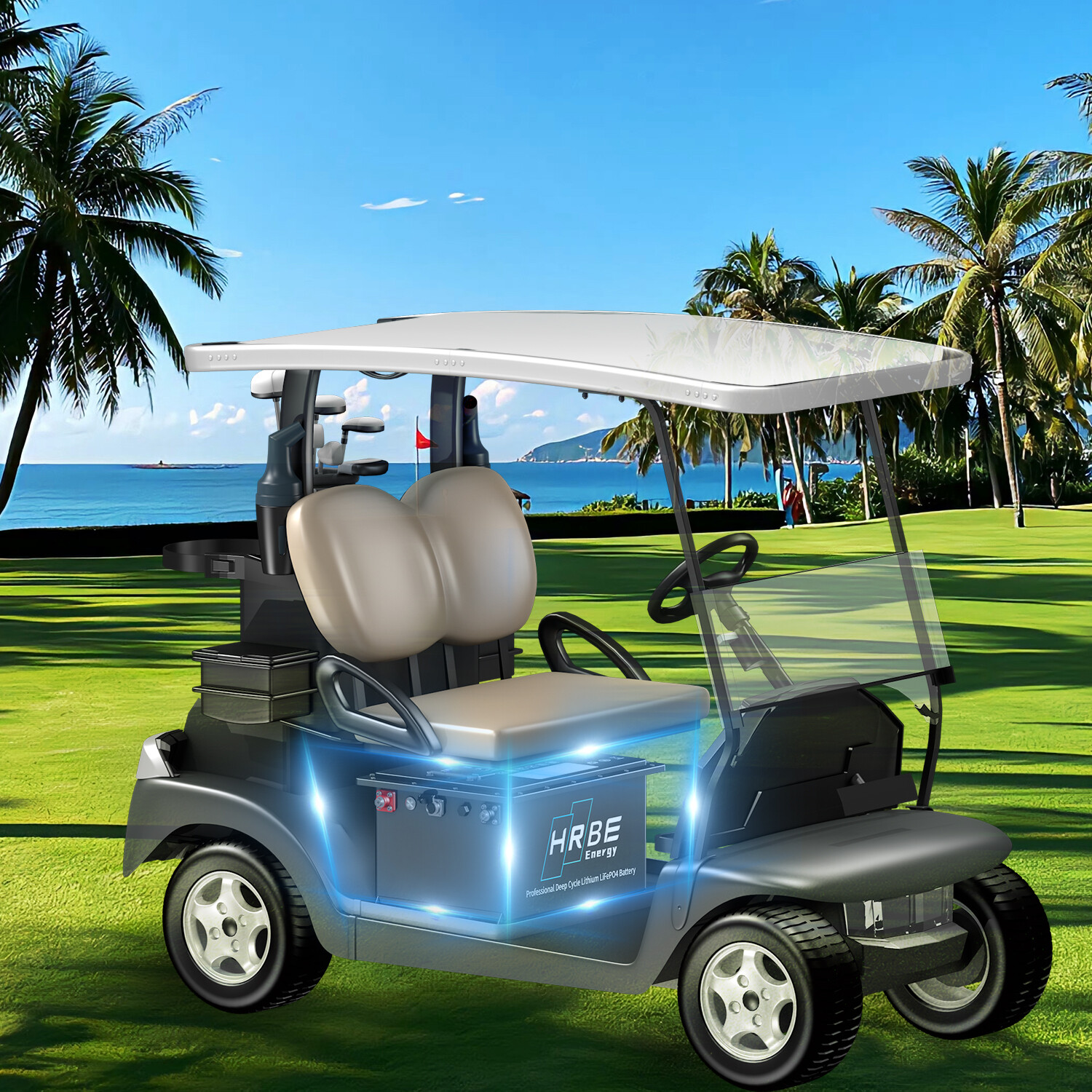 36V 105Ah Battery LiFePO4 Lithium Golf Cart 200A BMS 15000+ Cycles with Monit