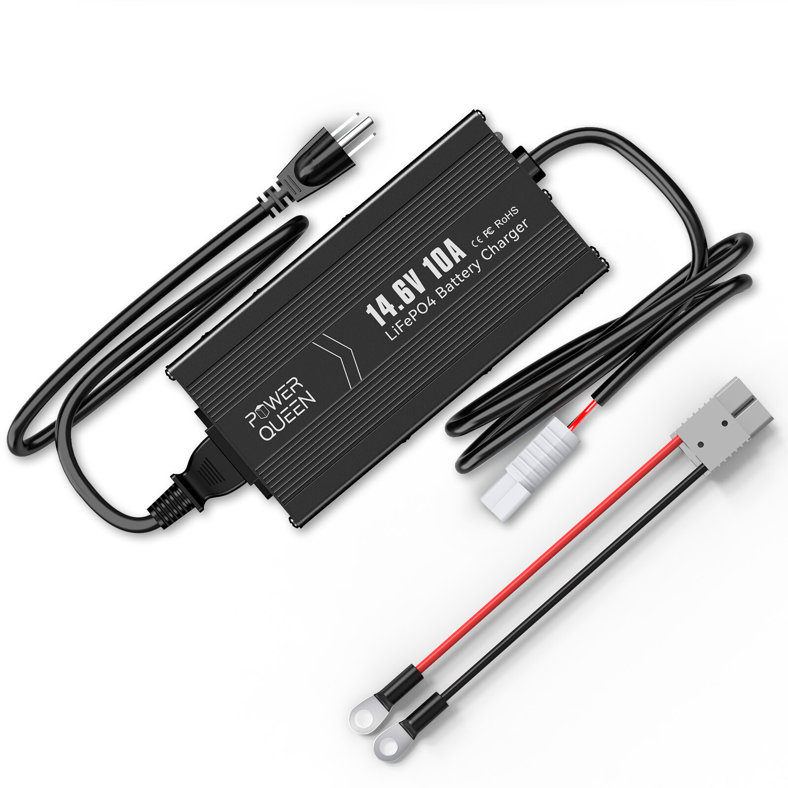 12V 50Ah Deep Cycle LiFePO4 Lithium Battery with 14.6V 10A Charger for RV Solar