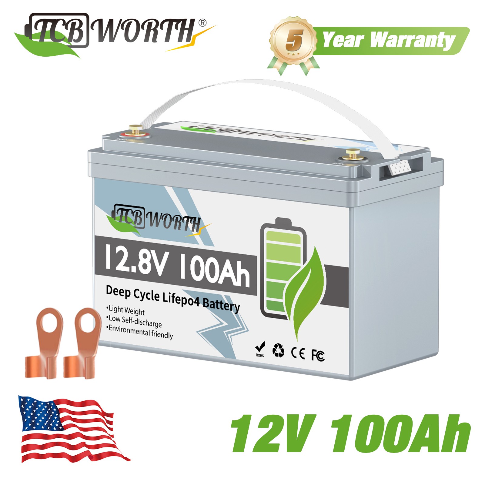 12V 100Ah LiFePO4 1280Wh Lithium Battery Group 31 Upgraded Low-Temp Protection