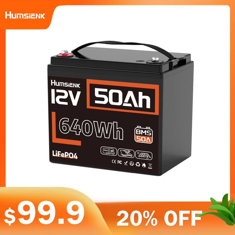 12V 50Ah A+ LiFePO4 Lithium Battery Rechargeable Deep Cycle Camping